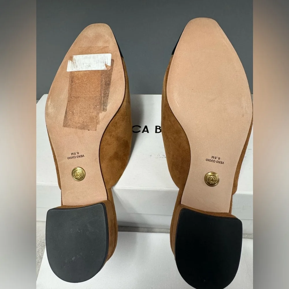 NIB- Veronica Beard Cecile Tan and Black Mules - Picture 5 of 7